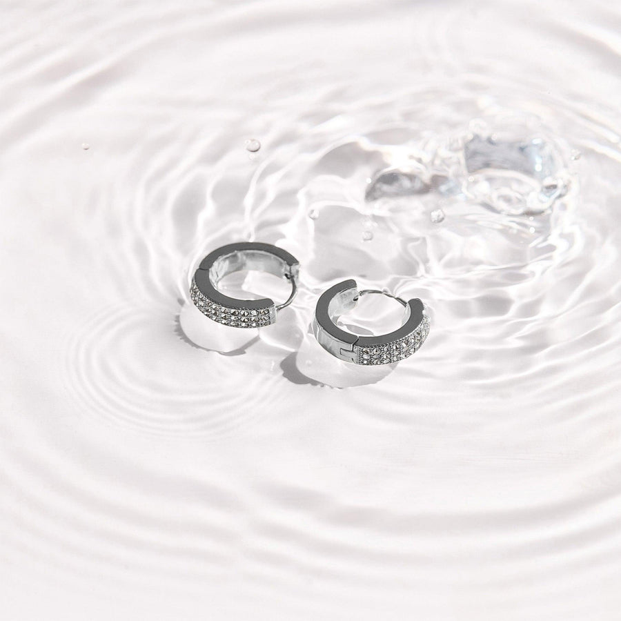 Pavé Crystal Huggie Hoop Earrings - EVRYJEWELS