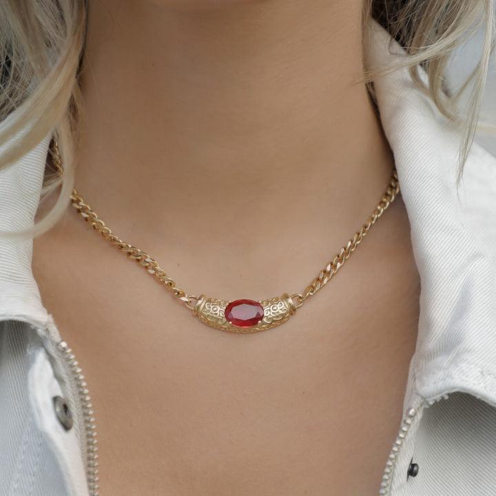 Radiant Rouge Necklace (Vip) 18k Gold Waterproof Radiant Rouge Necklace (Vip) 18k Gold Waterproof