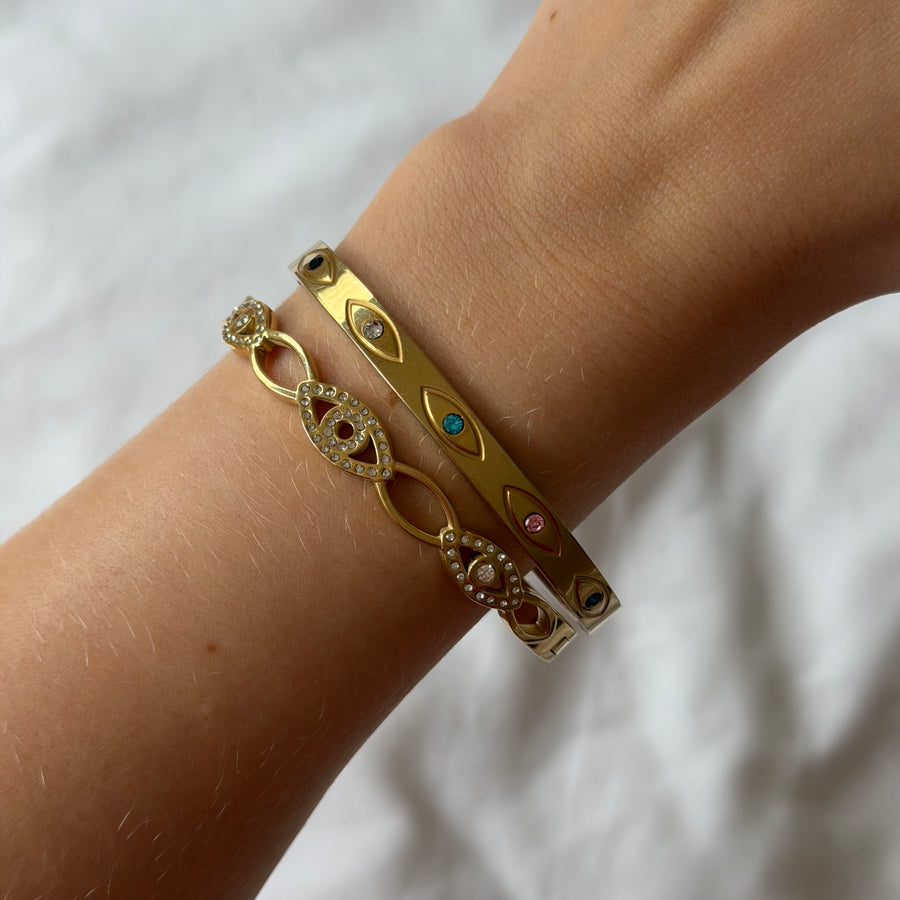Golden Link Bangle - EVRYJEWELS