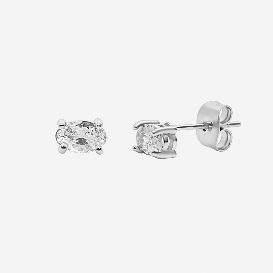 Twinkling Star Oval Stud Earrings - EVRYJEWELS