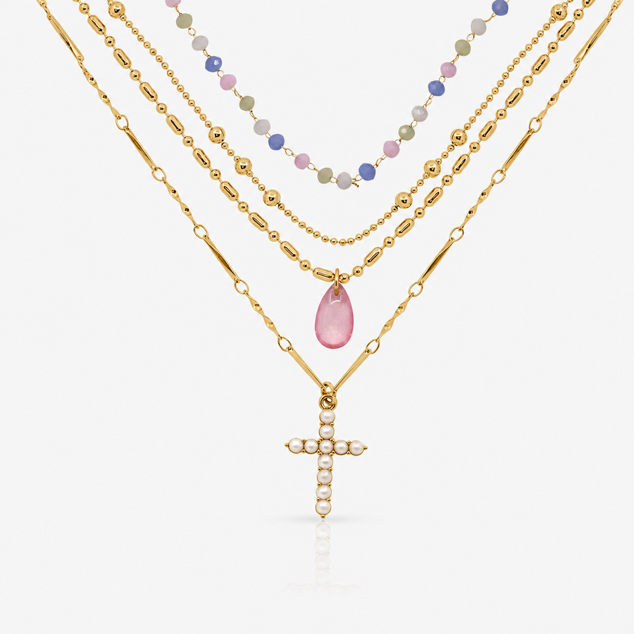 Beaded Blessing 4 Piece Necklace Set - EVRYJEWELS