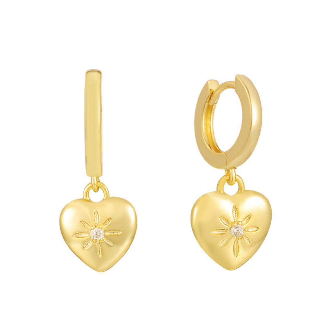 CRAZY IN LOVE GOLD PLATED STUD EARRING SET