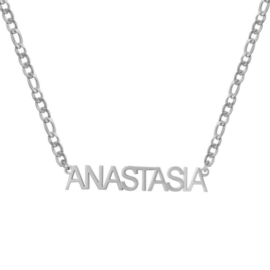 Custom/Personalized Nameplate Figaro Necklace - EVRYJEWELS