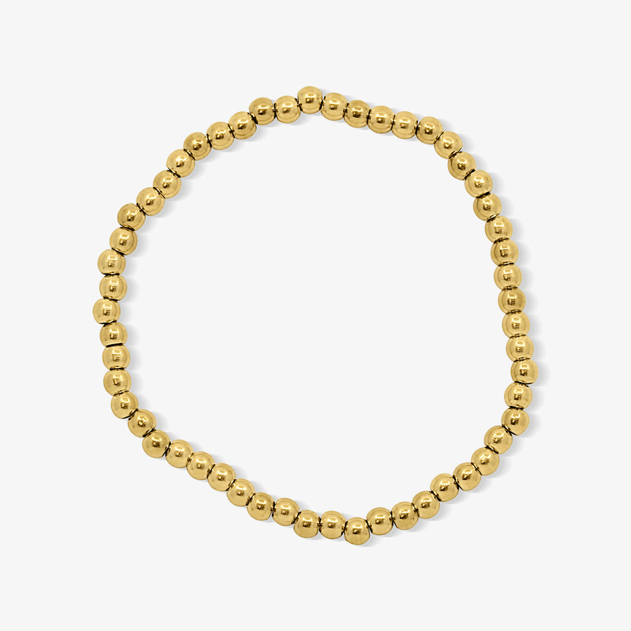 Icy Golden Beaded Bracelet 4 Piece Set - EVRYJEWELS