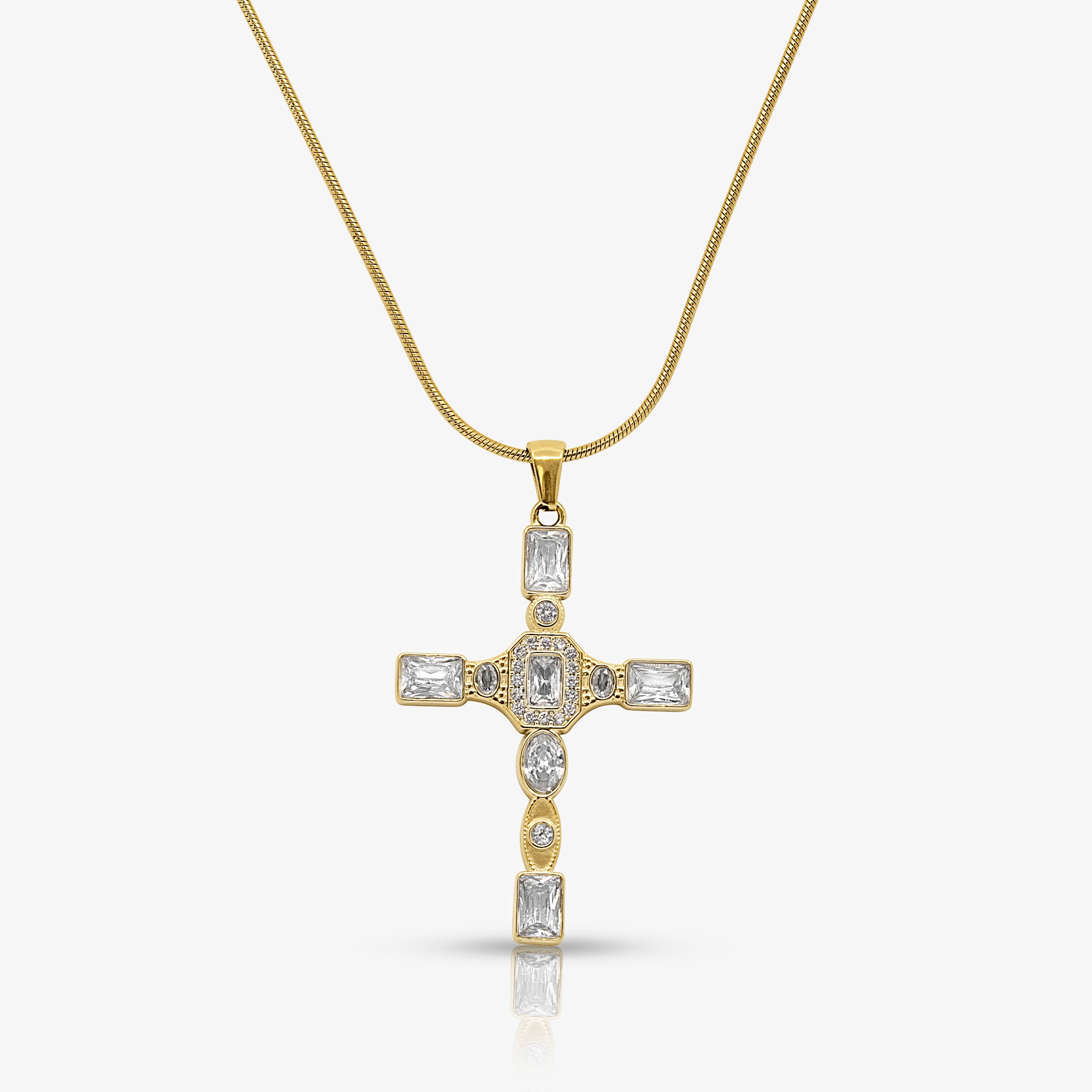 Gem Up Cross Necklace - EVRYJEWELS