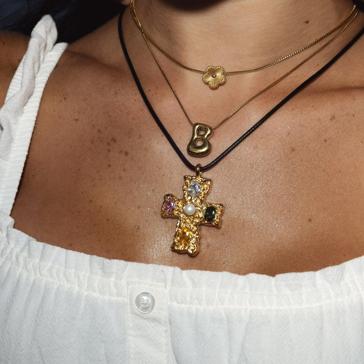 Popstar Cross Cord Necklace - EVRYJEWELS