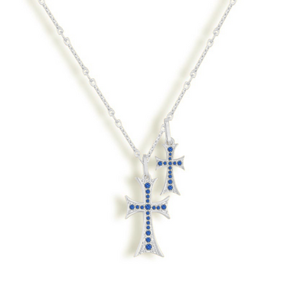 Collier Double Croix Me