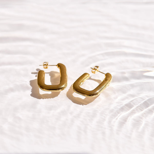 Rounded Square Hoop Earrings - EVRYJEWELS