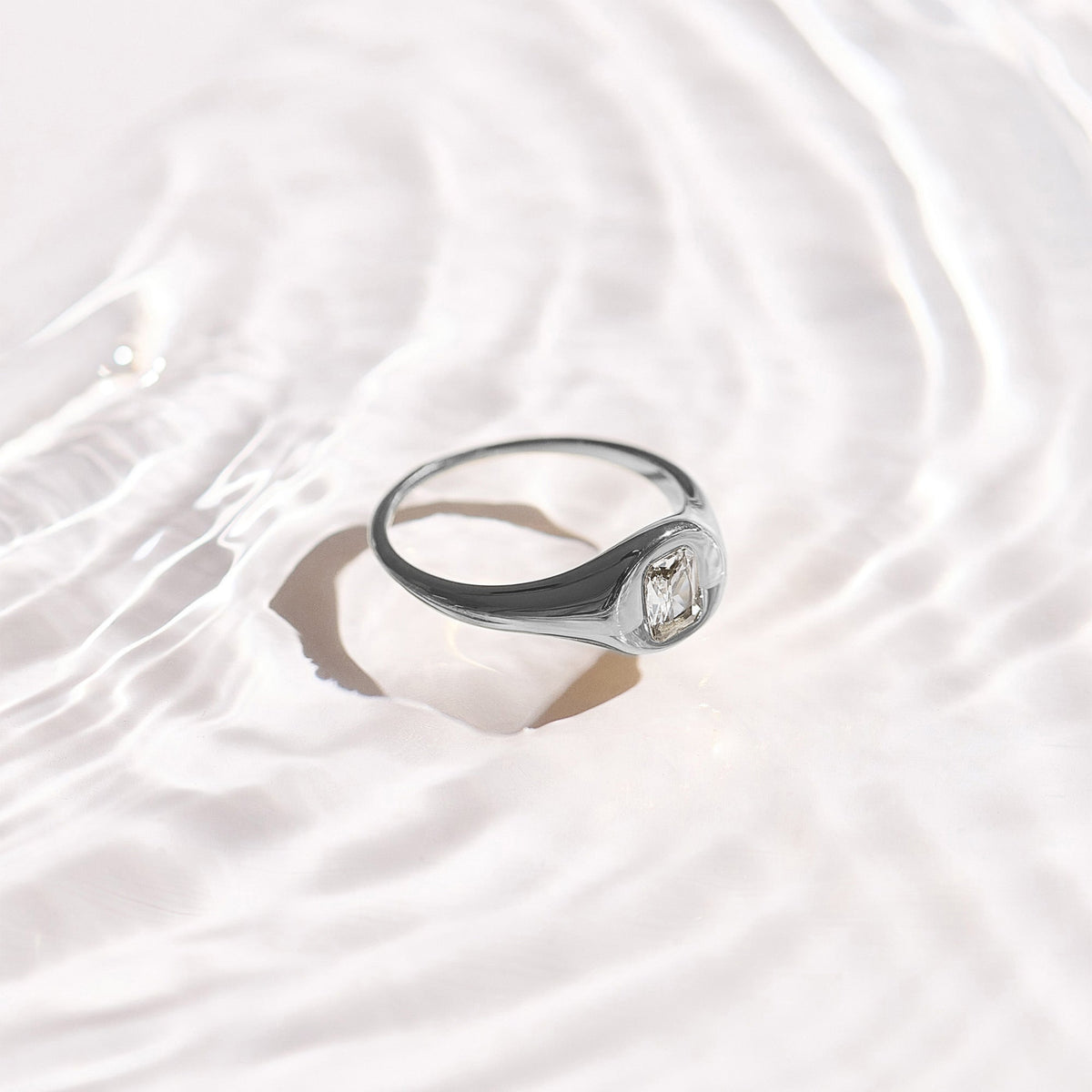 Crystal Cushion Dome Ring - EVRYJEWELS