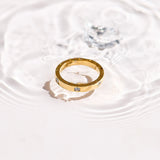 Square Crystal Flat Band Ring - EVRYJEWELS