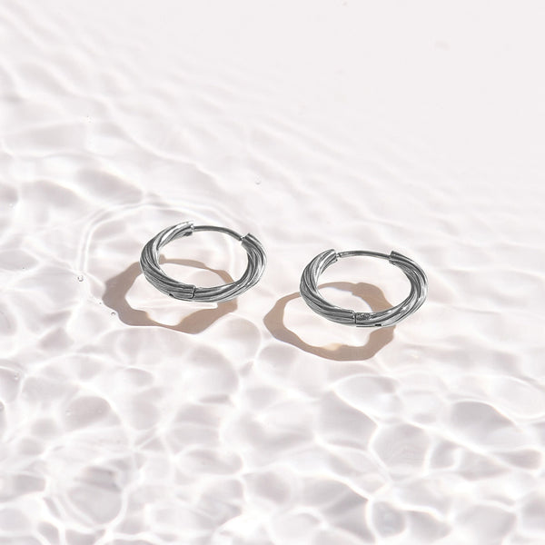 Twist Texture Huggie Hoop Earrings - EVRYJEWELS