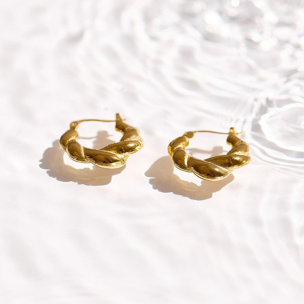 Chunky Twisted Hoop Earrings - EVRYJEWELS