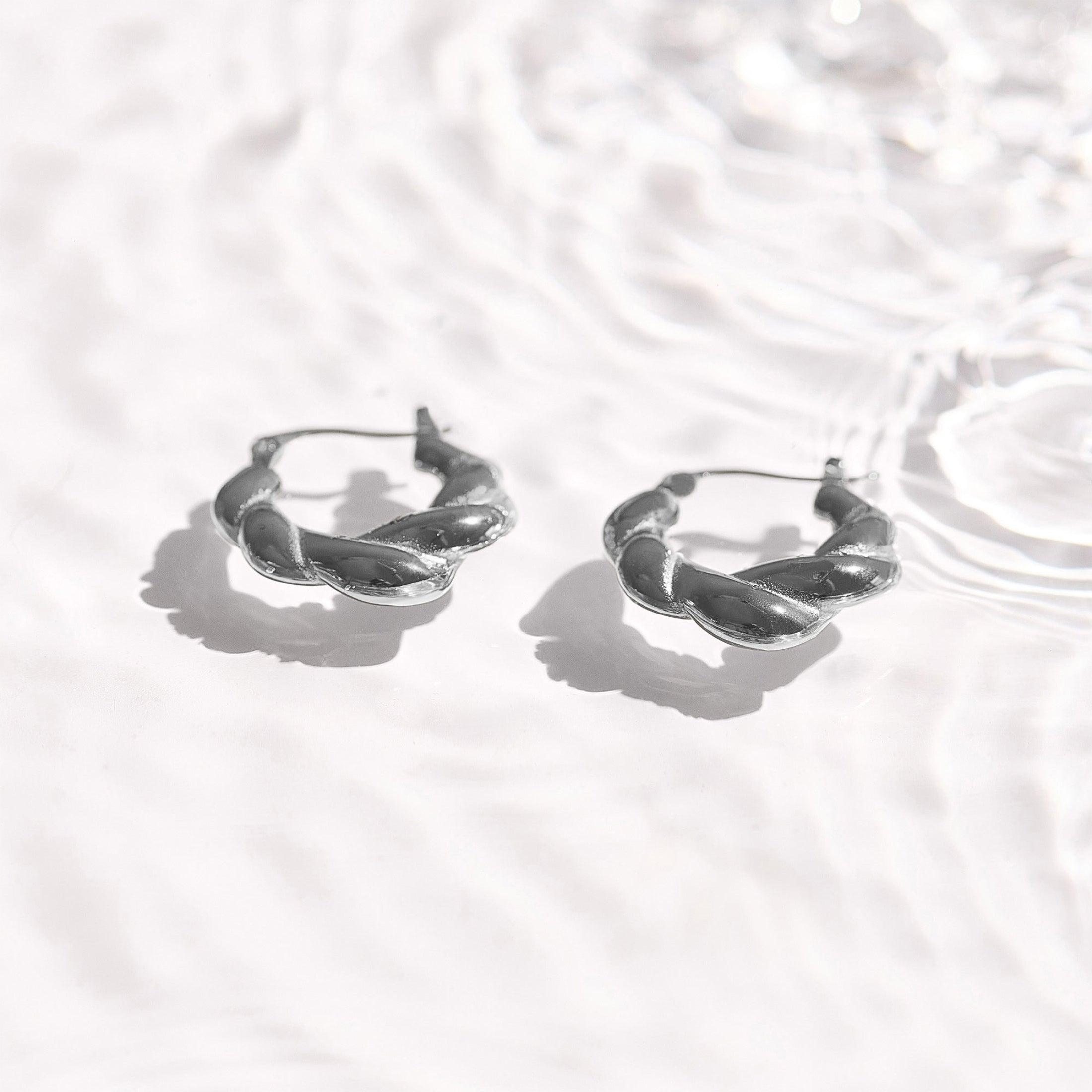 Chunky Twisted Hoop Earrings - EVRYJEWELS