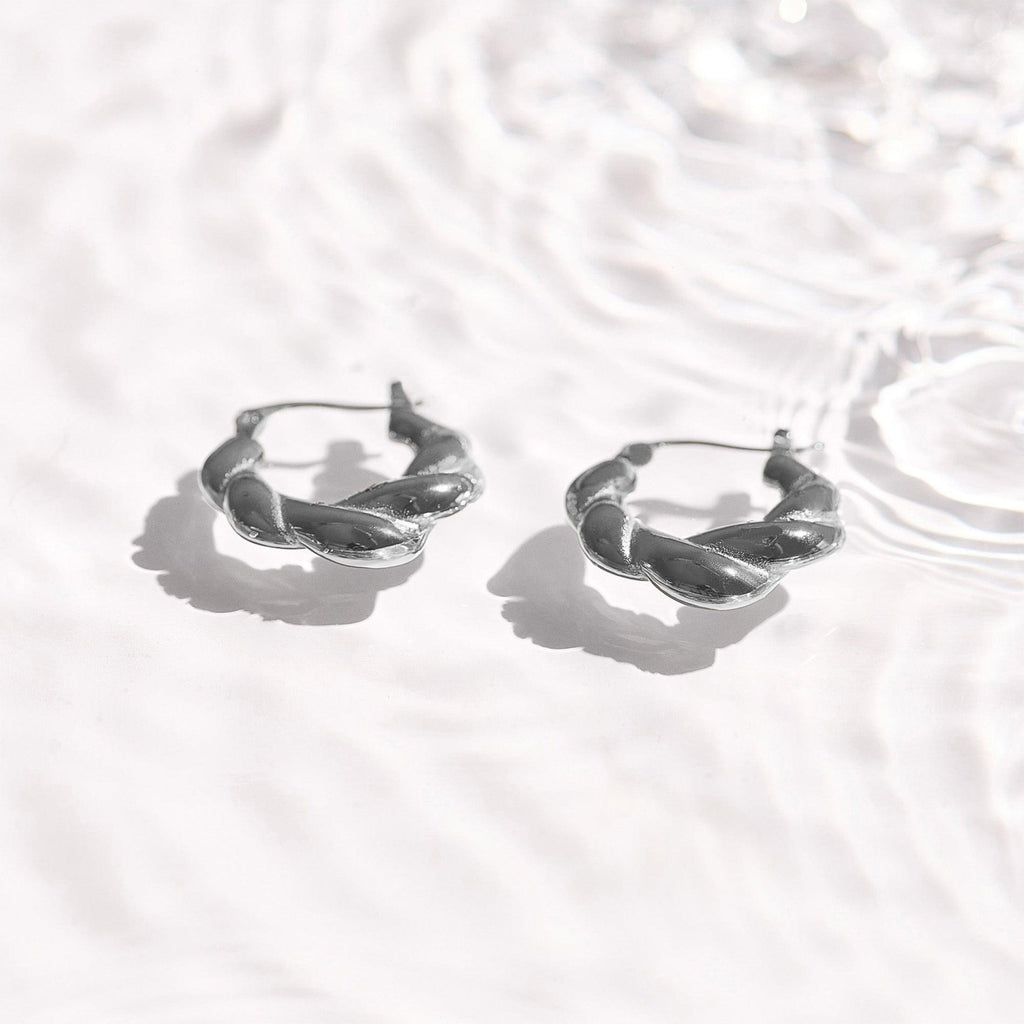 Chunky Twisted Hoop Earrings - EVRYJEWELS