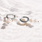 Double Pearl Drop Hoop Earrings - EVRYJEWELS