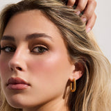 Rounded Square Hoop Earrings - EVRYJEWELS