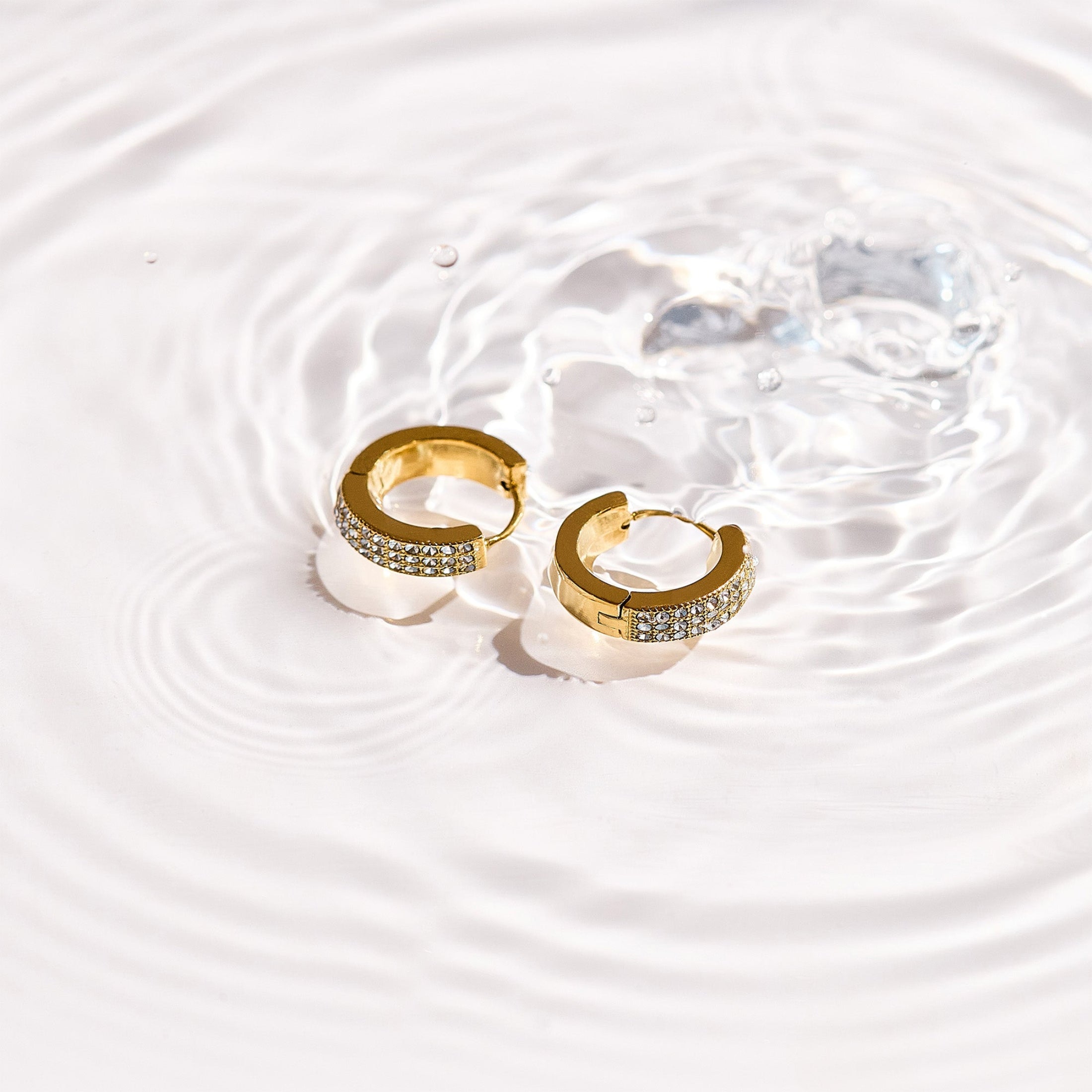 Pavé Crystal Huggie Hoop Earrings - EVRYJEWELS