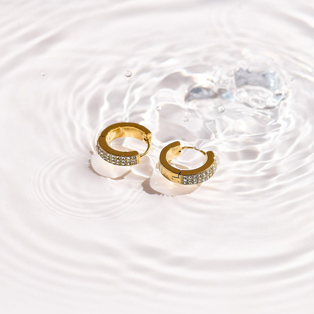 Pavé Crystal Huggie Hoop Earrings - EVRYJEWELS