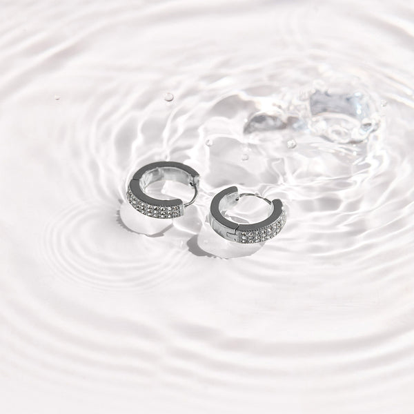 Pavé Crystal Huggie Hoop Earrings - EVRYJEWELS