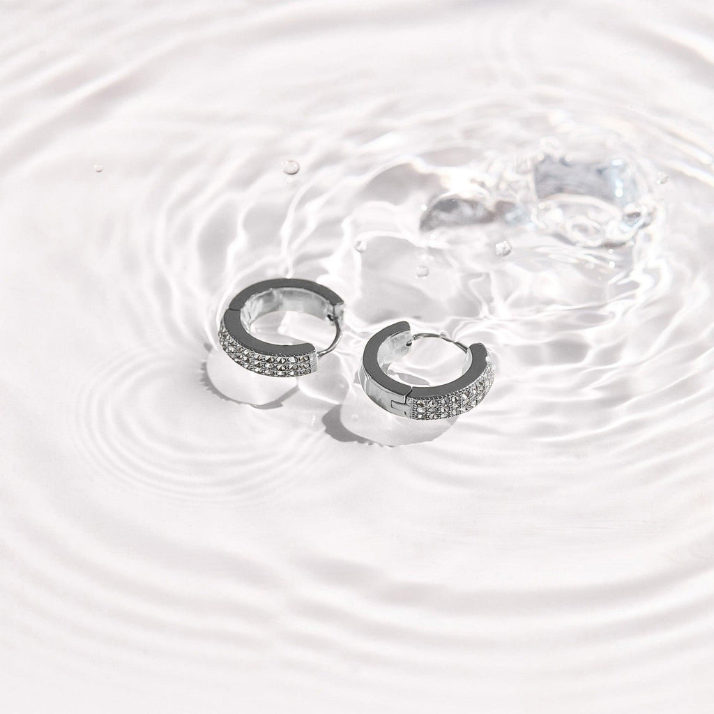 Pavé Crystal Huggie Hoop Earrings - EVRYJEWELS