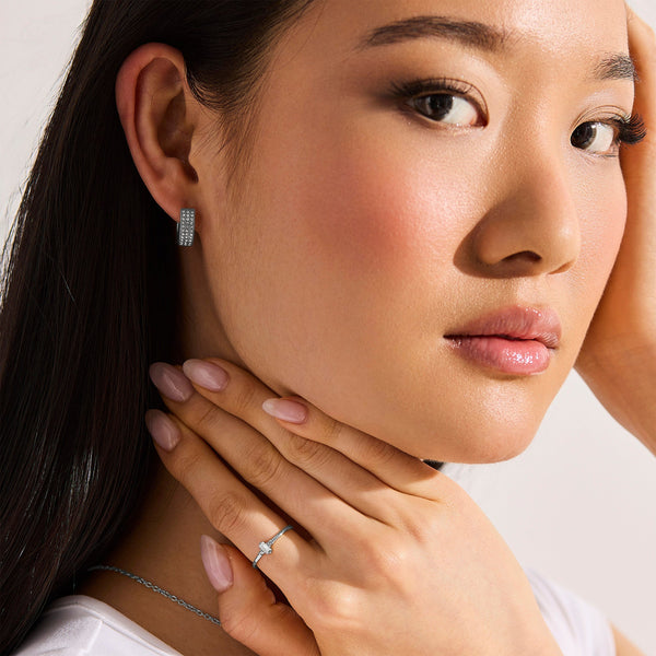 Pavé Crystal Huggie Hoop Earrings - EVRYJEWELS