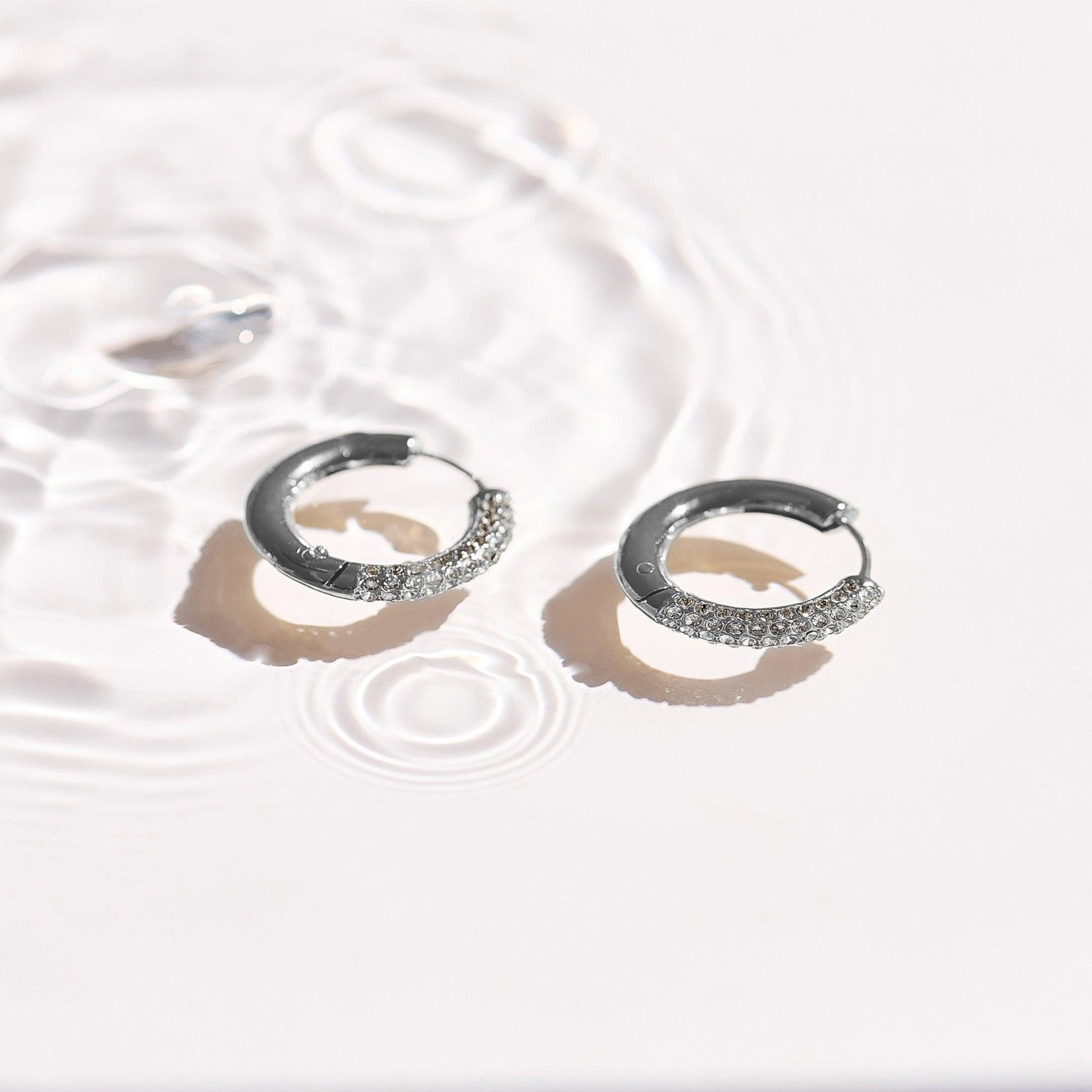 Crystal Pave Statement Hoops - EVRYJEWELS