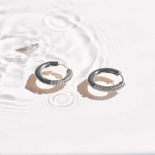 Crystal Pave Statement Hoops - EVRYJEWELS