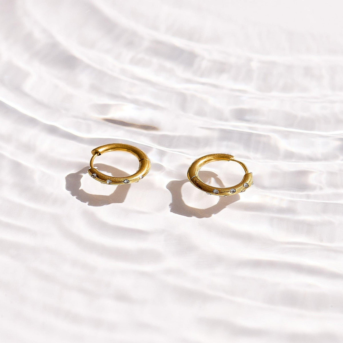 Crystal Dot Hoop Earrings - EVRYJEWELS