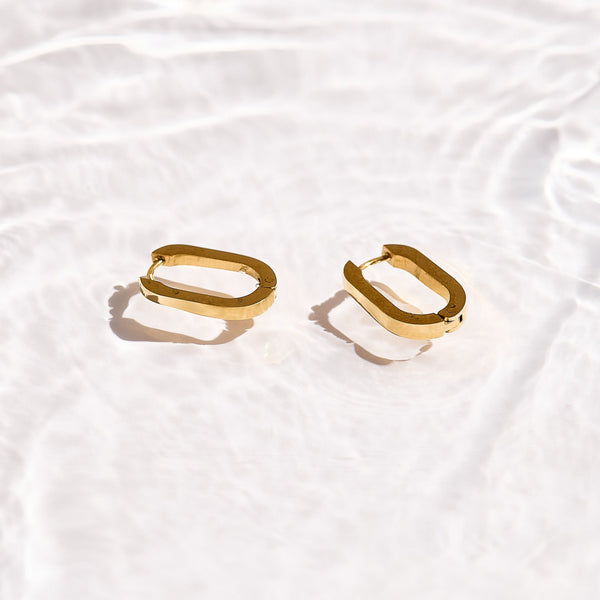 Slim Block Hoops - EVRYJEWELS
