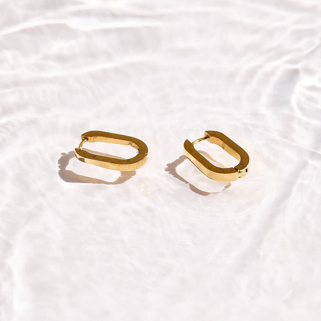 Slim Block Hoops - EVRYJEWELS