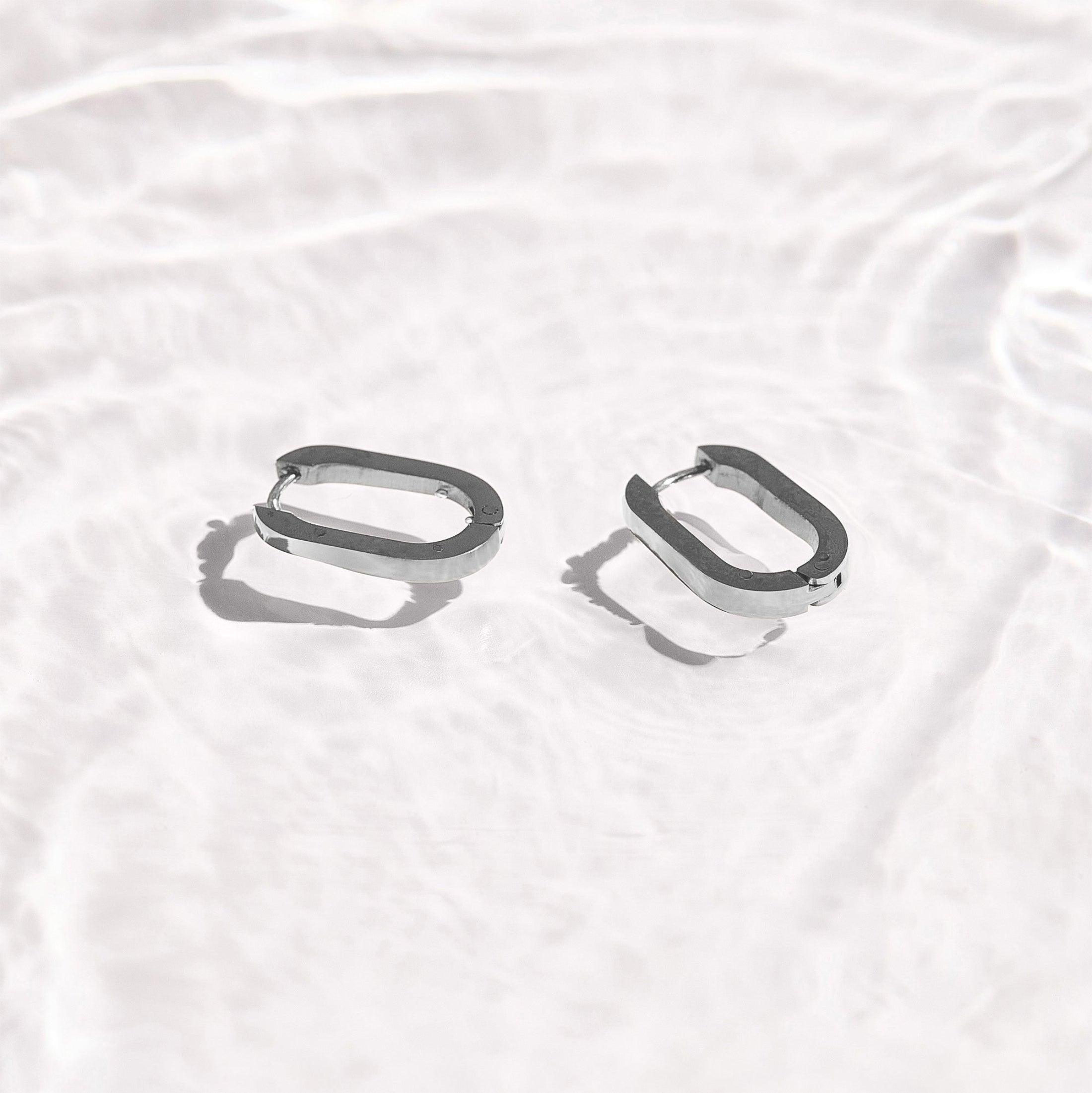 Slim Block Hoops - EVRYJEWELS