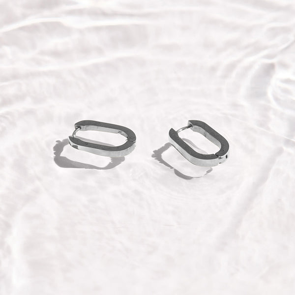 Slim Block Hoops - EVRYJEWELS