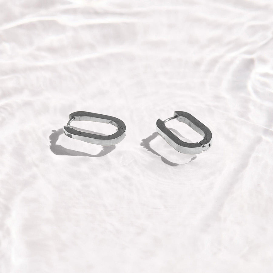 Slim Block Hoops - EVRYJEWELS