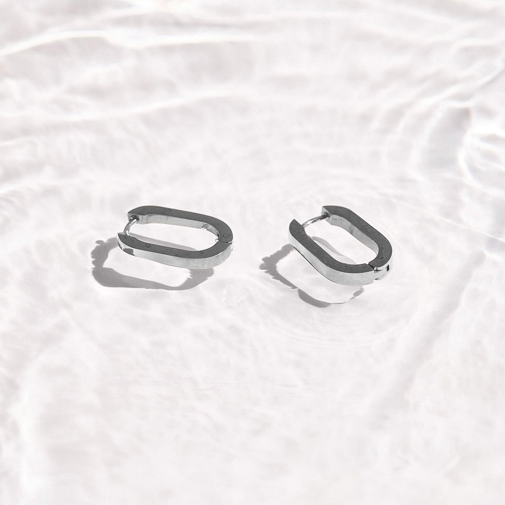 Slim Block Hoops - EVRYJEWELS