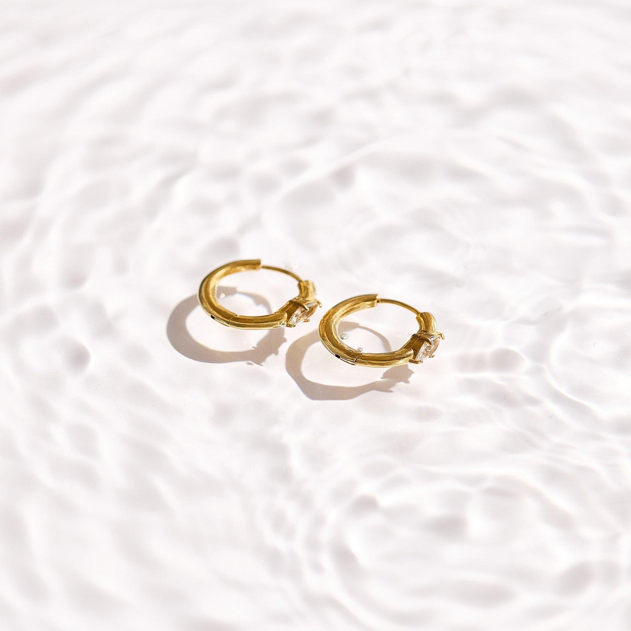 Marquise Crystal Huggie Hoop Earrings - EVRYJEWELS