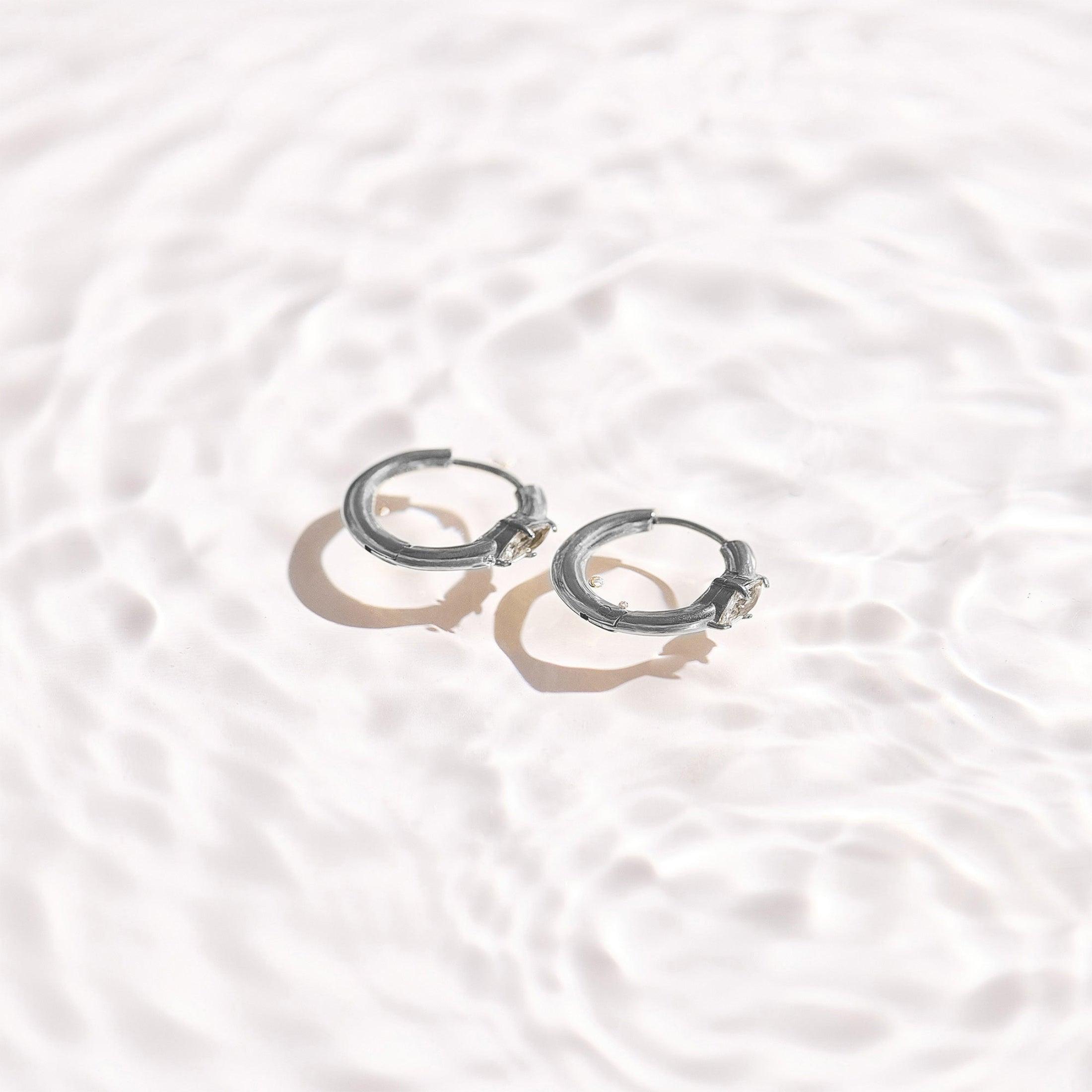 Marquise Crystal Huggie Hoop Earrings - EVRYJEWELS