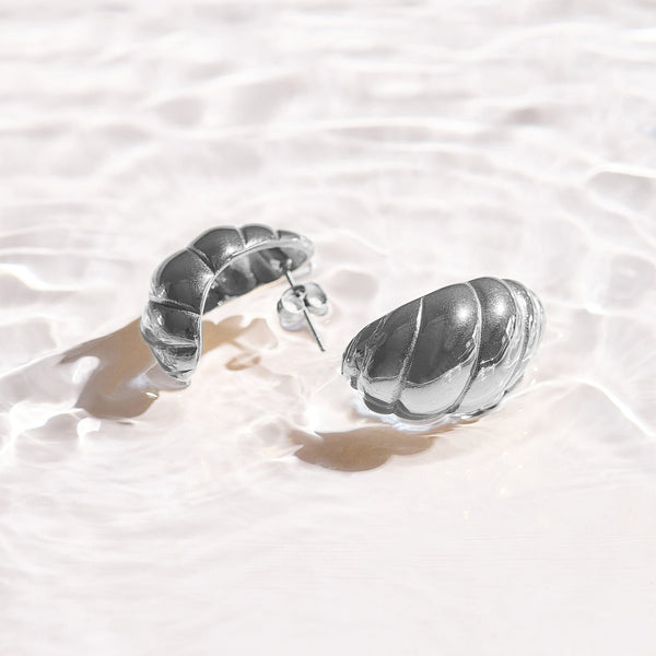 Twist Shell Dome Earrings - EVRYJEWELS