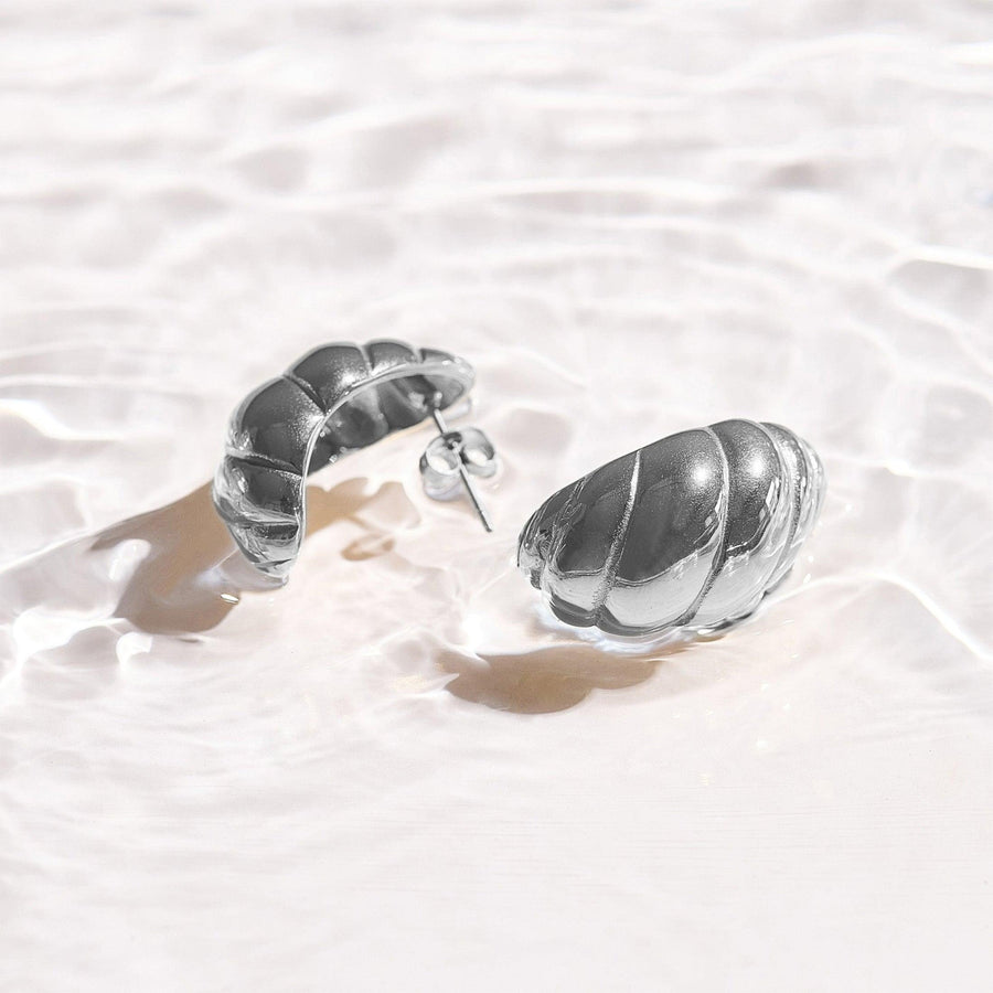 Twist Shell Dome Earrings - EVRYJEWELS