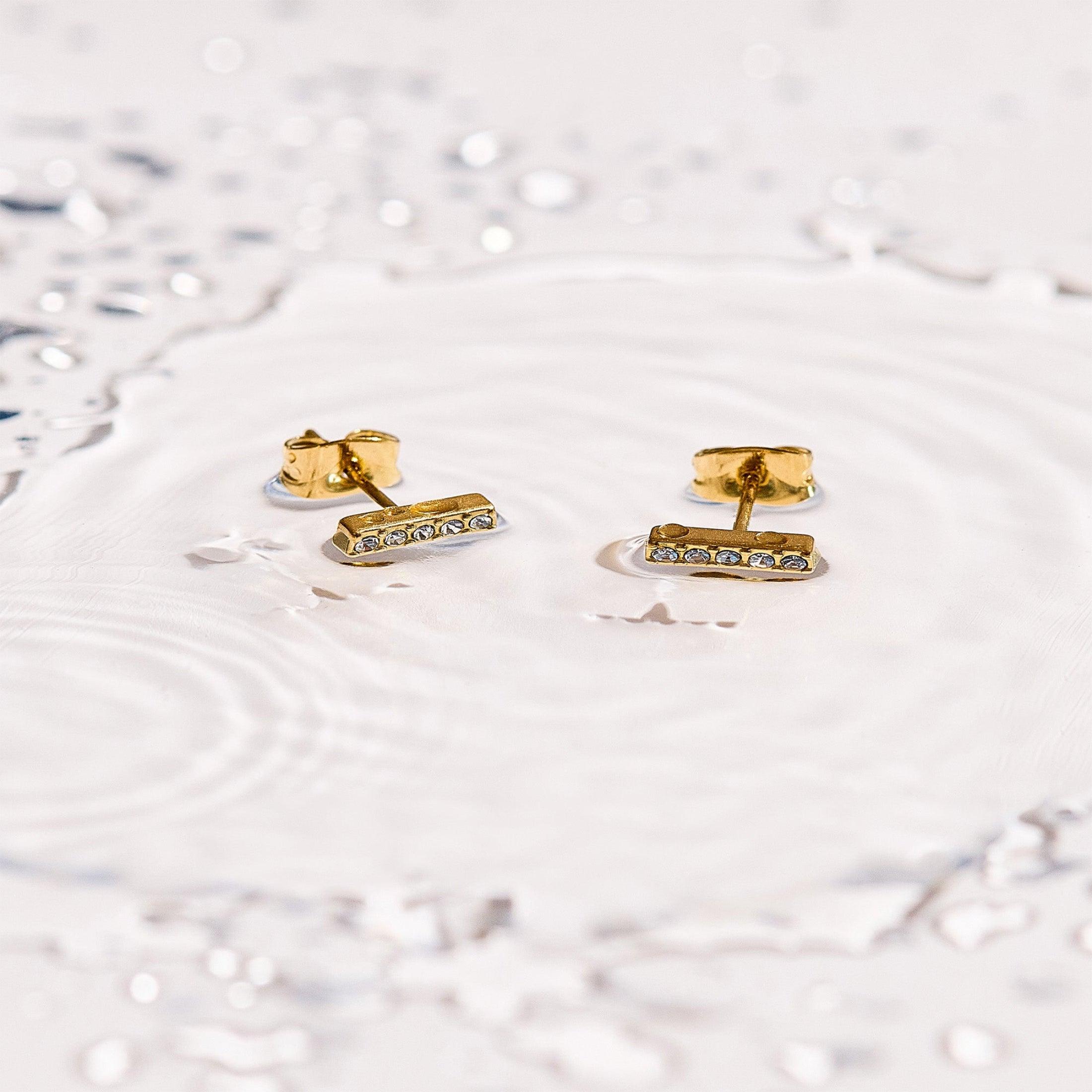 Crystal Bar Stud Earrings - EVRYJEWELS
