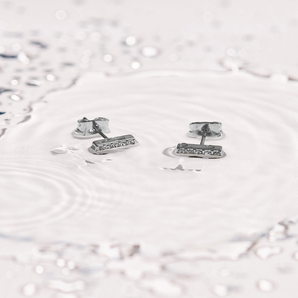 Crystal Bar Stud Earrings - EVRYJEWELS