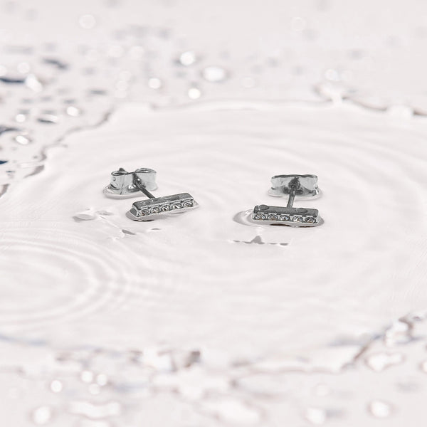 Crystal Bar Stud Earrings - EVRYJEWELS