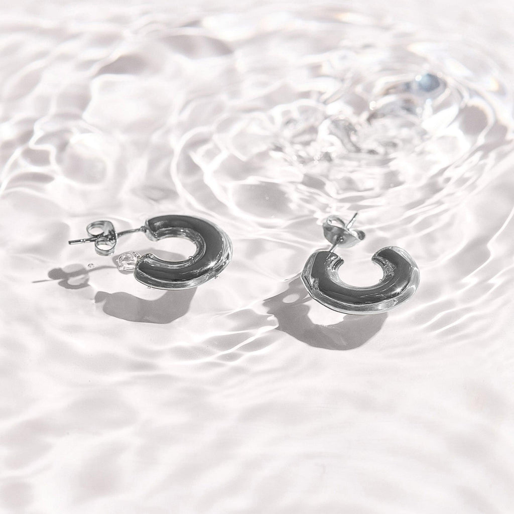 Chunky Curved Hoop Earrings - EVRYJEWELS
