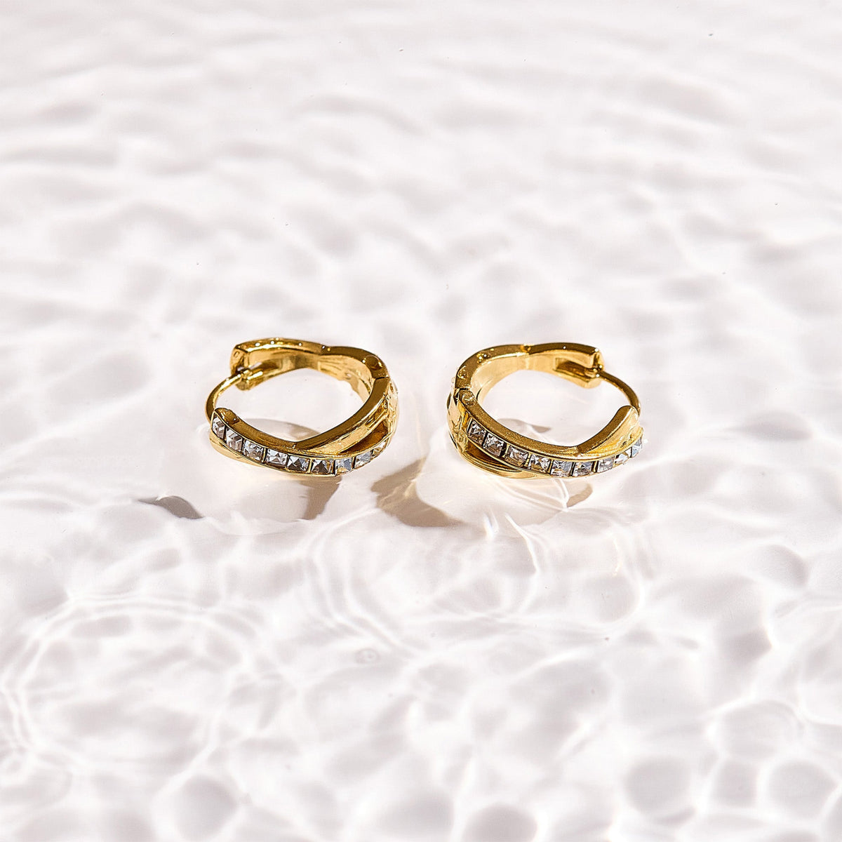 Crystal Twist Hoop Earrings - EVRYJEWELS