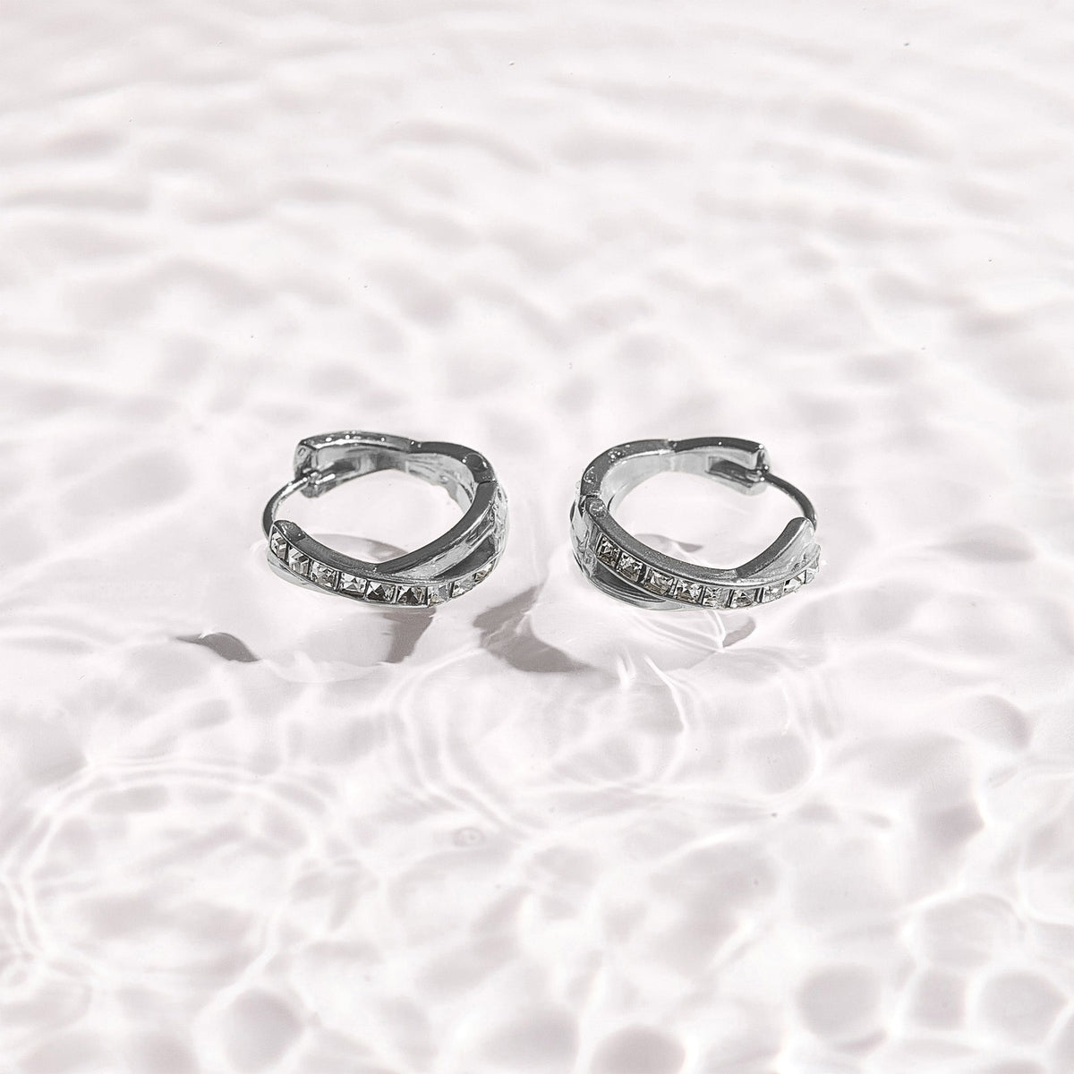 Crystal Twist Hoop Earrings - EVRYJEWELS