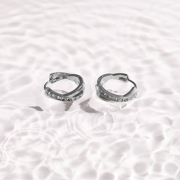 Crystal Twist Hoop Earrings - EVRYJEWELS