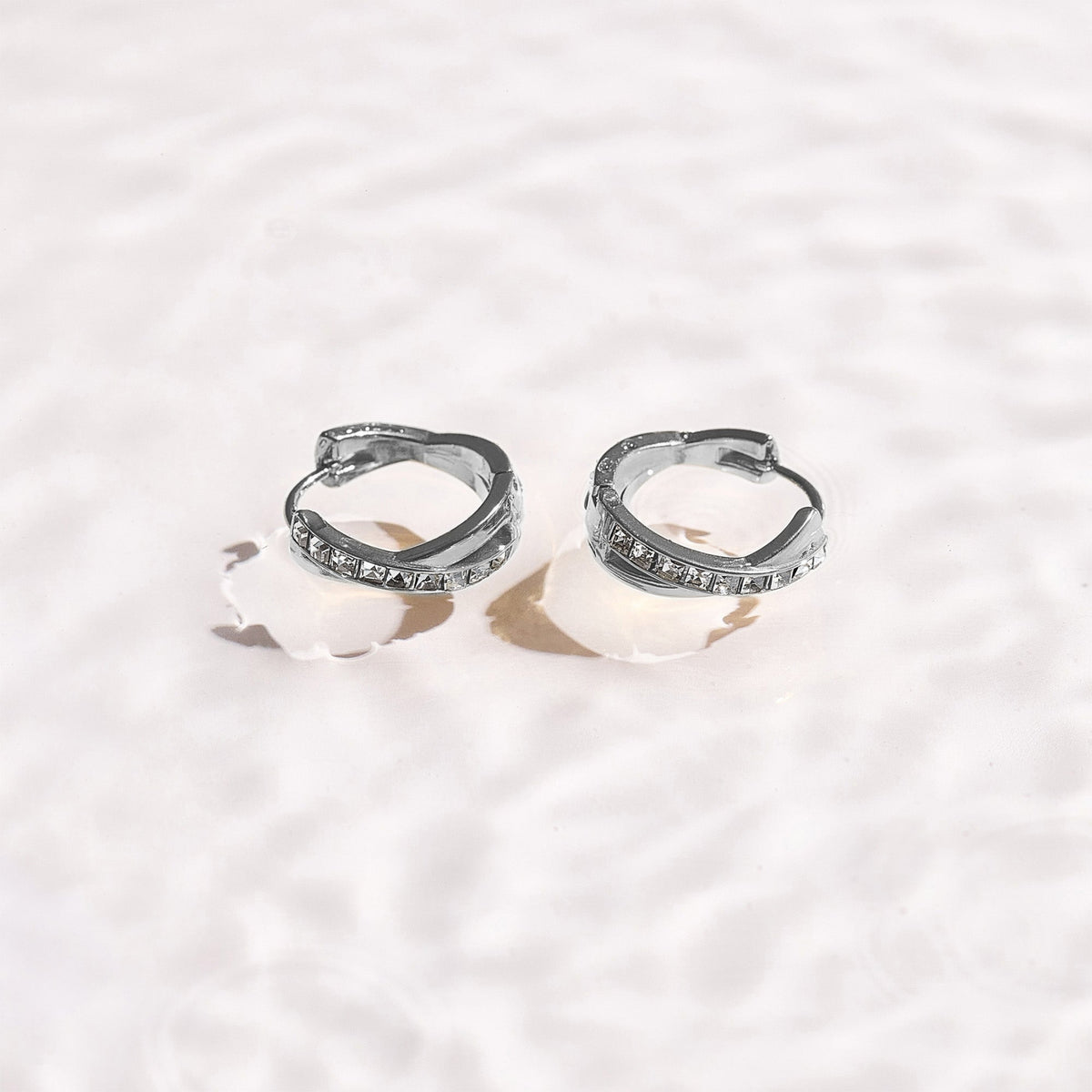 Crystal Twist Hoop Earrings - EVRYJEWELS