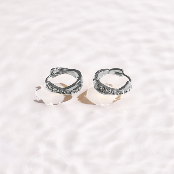 Crystal Twist Hoop Earrings - EVRYJEWELS