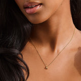 Crystal A Initial Necklace - EVRYJEWELS