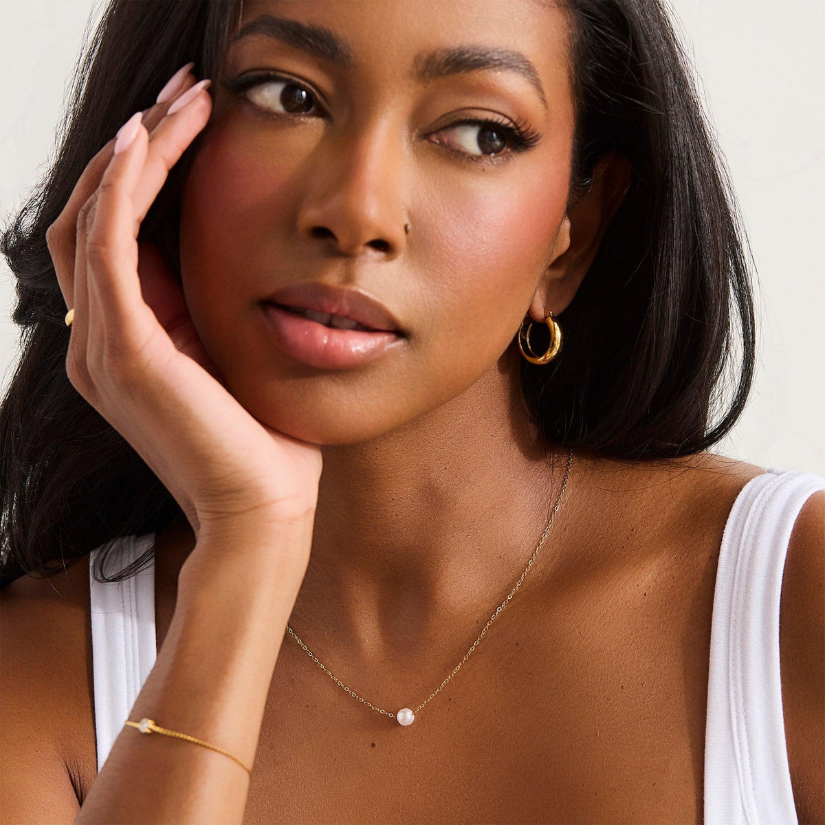 Single Pearl Drop Necklace - EVRYJEWELS