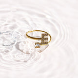 Sparkle Initial Wrap Ring - EVRYJEWELS